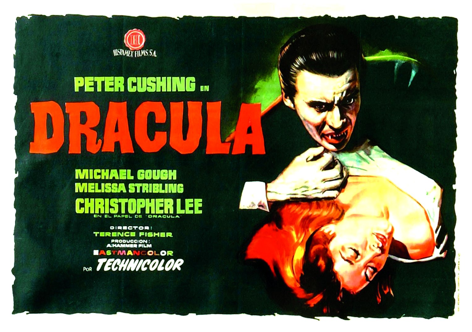 Cartel de <i>Drácula</i> en español. 1958